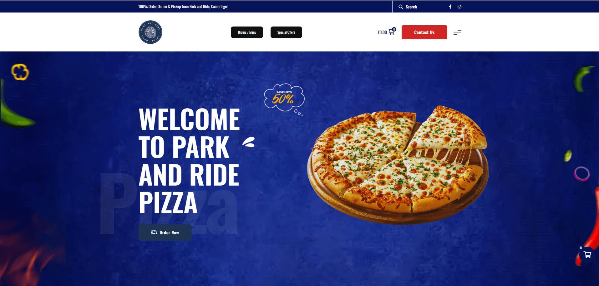 Park & Ride Pizza website preview